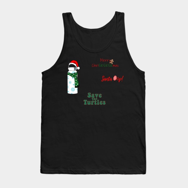 Christmas Holiday Water Bottle Sticker Set Gifts Save the Turtles Santa Oop VSCOGRL Visco Girl Red Green Merry Christmas SKSKSK Tank Top by gillys